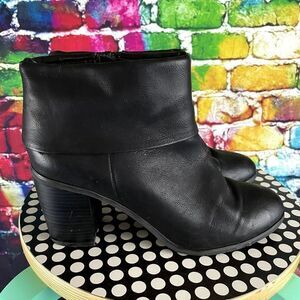 BC Because Music is My Heartbeat Black Vegan Side Zip Booties 8.5